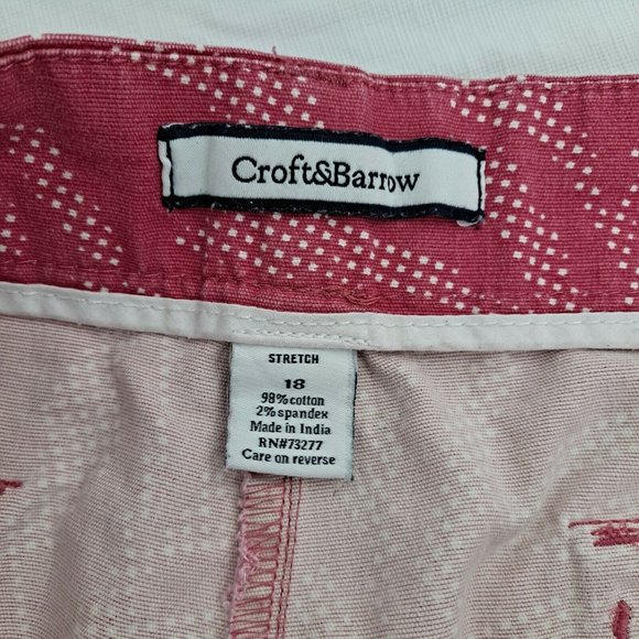 Croft & Barrow Women's Shorts Long Pink White Size 18 - Picture 5 of 11